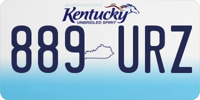 KY license plate 889URZ