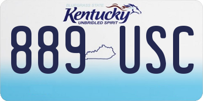 KY license plate 889USC
