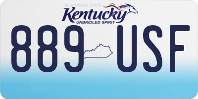 KY license plate 889USF