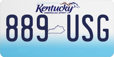 KY license plate 889USG