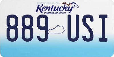KY license plate 889USI