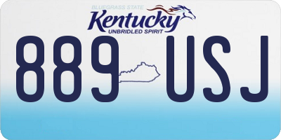 KY license plate 889USJ