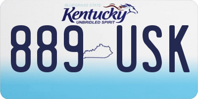 KY license plate 889USK