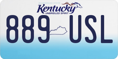 KY license plate 889USL
