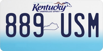 KY license plate 889USM