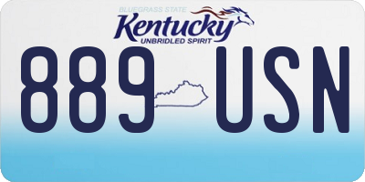 KY license plate 889USN