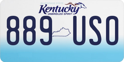KY license plate 889USO