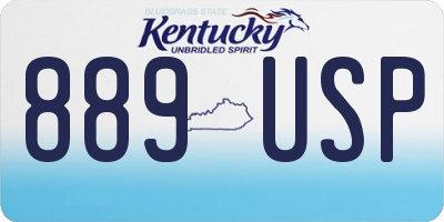 KY license plate 889USP