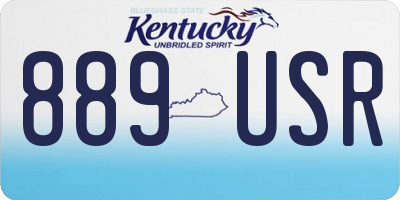 KY license plate 889USR