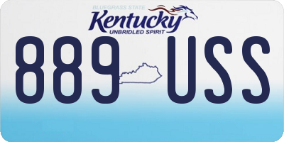 KY license plate 889USS