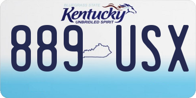 KY license plate 889USX