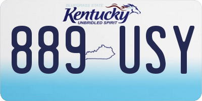 KY license plate 889USY