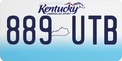 KY license plate 889UTB
