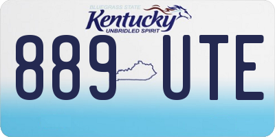 KY license plate 889UTE