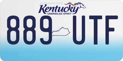 KY license plate 889UTF