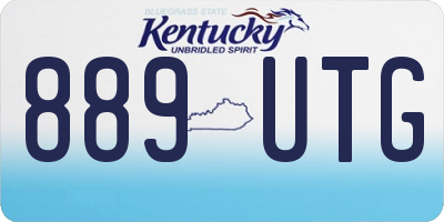 KY license plate 889UTG