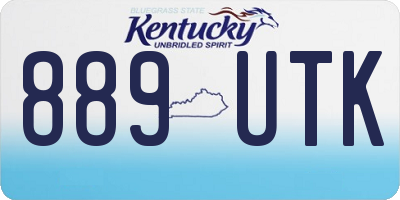 KY license plate 889UTK