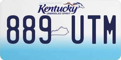 KY license plate 889UTM