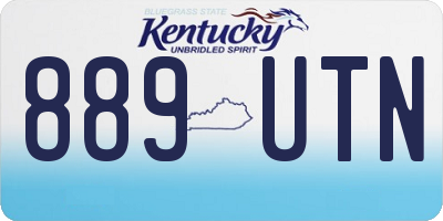 KY license plate 889UTN