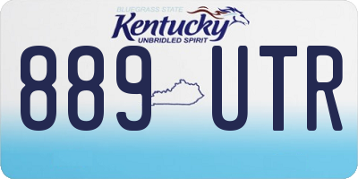 KY license plate 889UTR