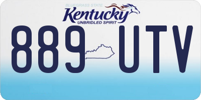 KY license plate 889UTV