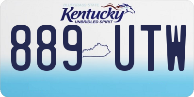 KY license plate 889UTW