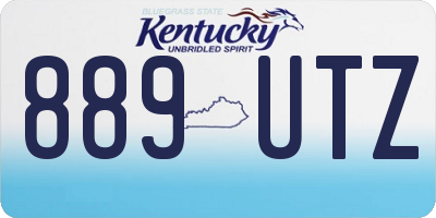 KY license plate 889UTZ