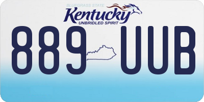 KY license plate 889UUB