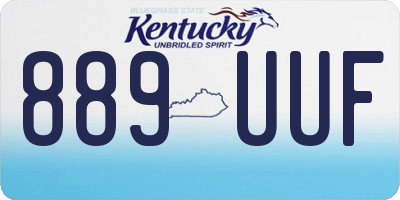 KY license plate 889UUF