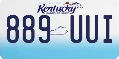 KY license plate 889UUI