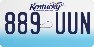 KY license plate 889UUN