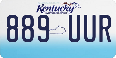 KY license plate 889UUR
