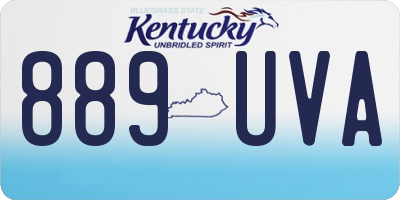 KY license plate 889UVA