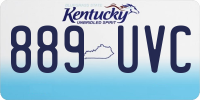 KY license plate 889UVC