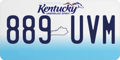 KY license plate 889UVM