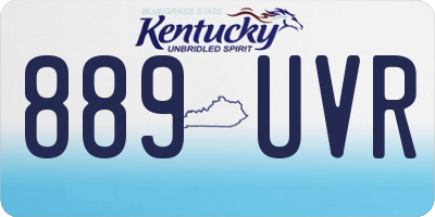 KY license plate 889UVR