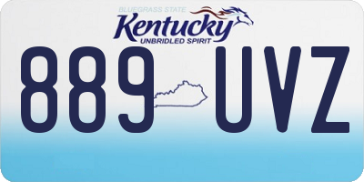 KY license plate 889UVZ