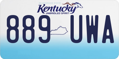 KY license plate 889UWA