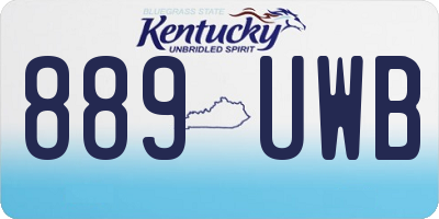 KY license plate 889UWB