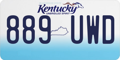 KY license plate 889UWD