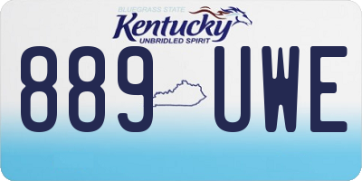 KY license plate 889UWE