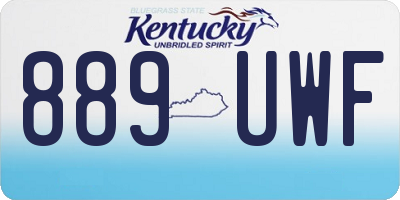 KY license plate 889UWF