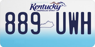 KY license plate 889UWH