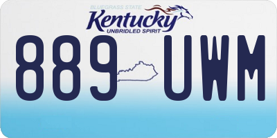 KY license plate 889UWM