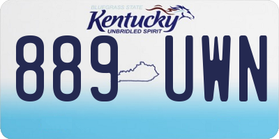 KY license plate 889UWN