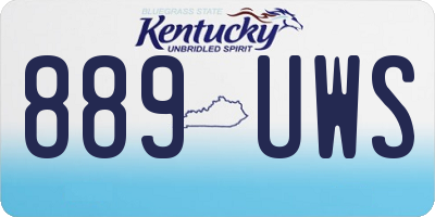KY license plate 889UWS