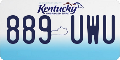 KY license plate 889UWU