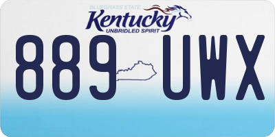 KY license plate 889UWX