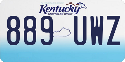 KY license plate 889UWZ