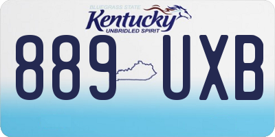 KY license plate 889UXB